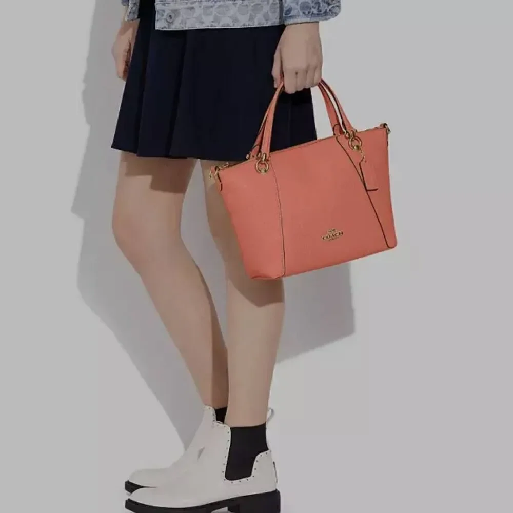 Coach Kacey Satchel Bag with crossbody strap light coral.  Beautiful